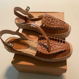 Soludos Platform Huarache Sandal Tan Leather Sz 6